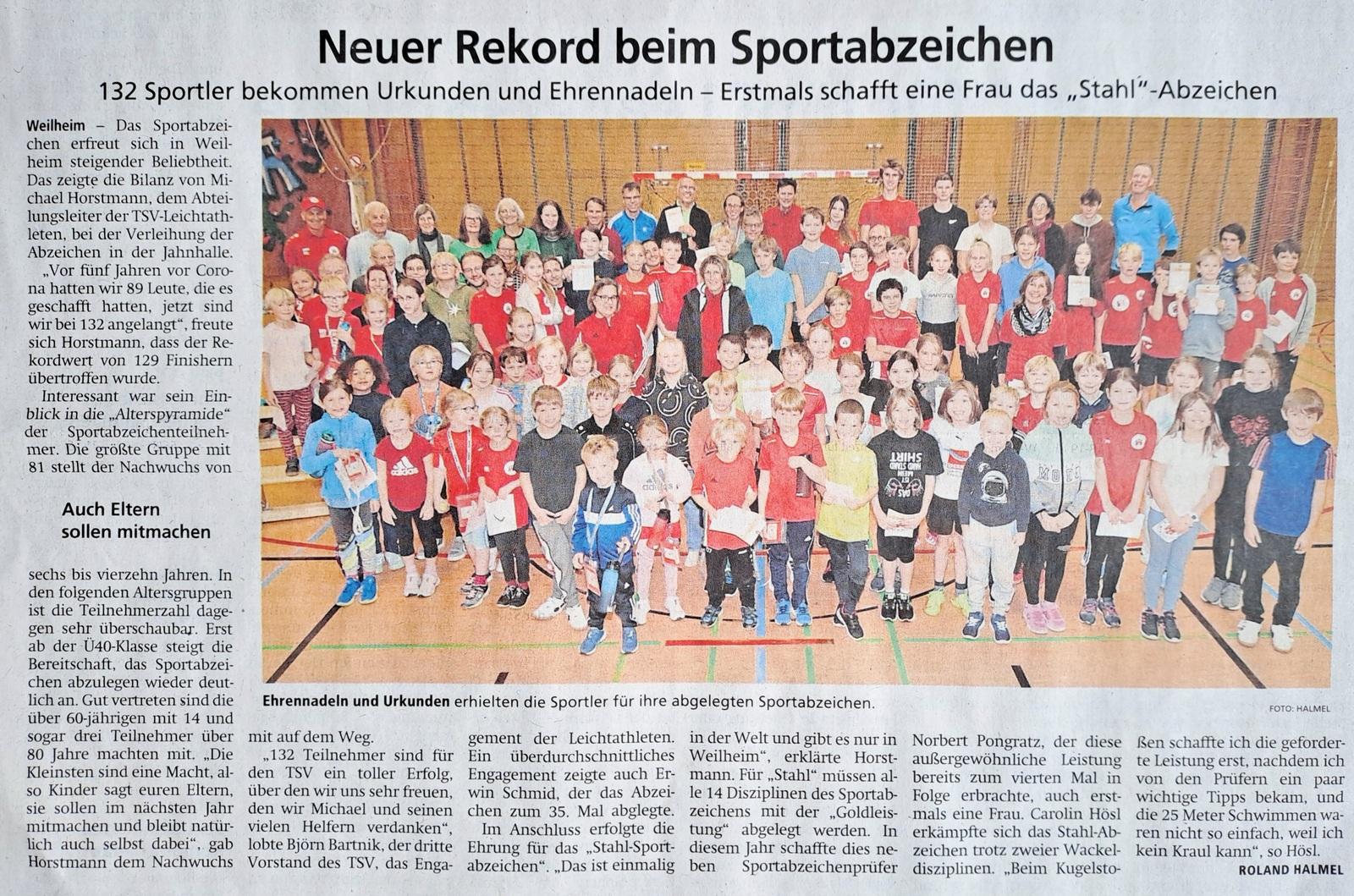 Sportabzeichenverleihung Tagblatt vom 2024-01-04 kl