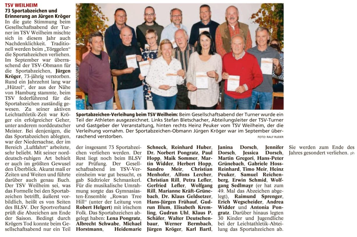2017-11-08 Sportabzeichen WeilheimerTagblatt