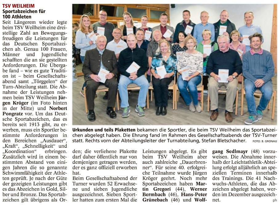 2016-10-14 Sportabzeichen Verleihung Erwachsene Tagblatt